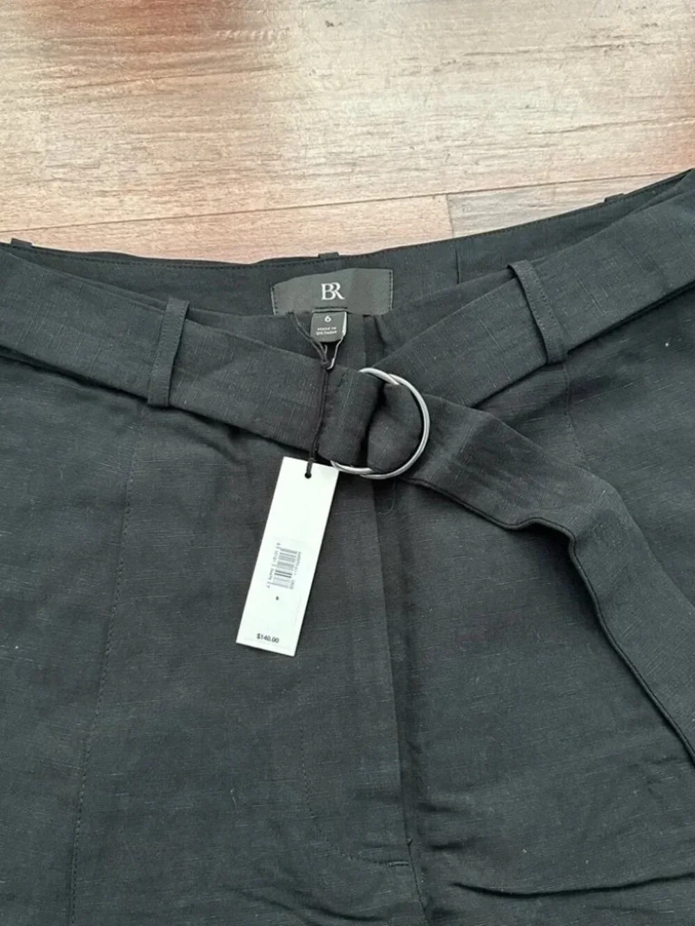 Banana Republic High-Rise Barrel Tencel-Linen Blend Pant, Size 6